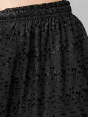 Women Relaxed Black Viscose Rayon Trousers